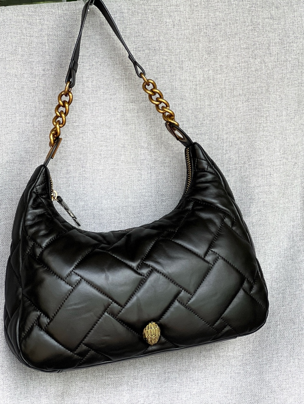 KURT GEIGER London Kensington Large Hobo Quilted SHOULDER bag black NWT